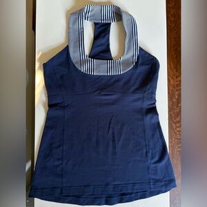 Navy Blue Striped Halter Top - Lululemon size 6